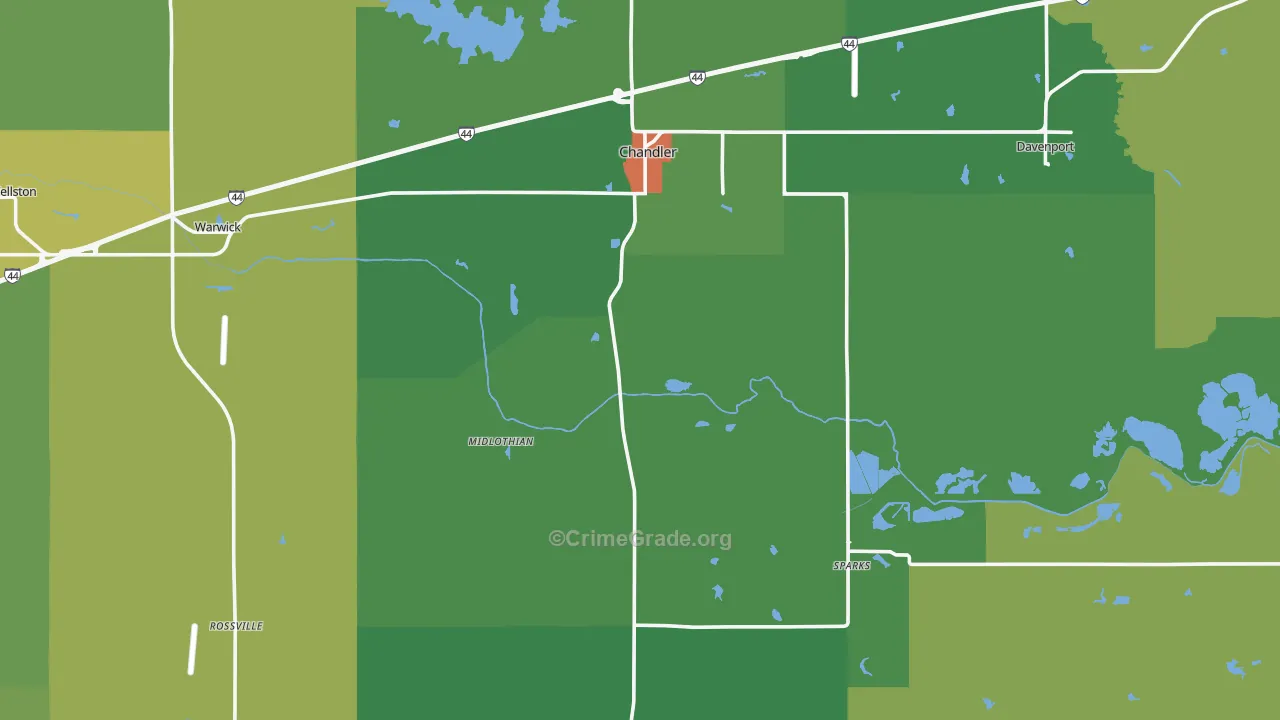 Lincoln County, OK Map of Assault Rates