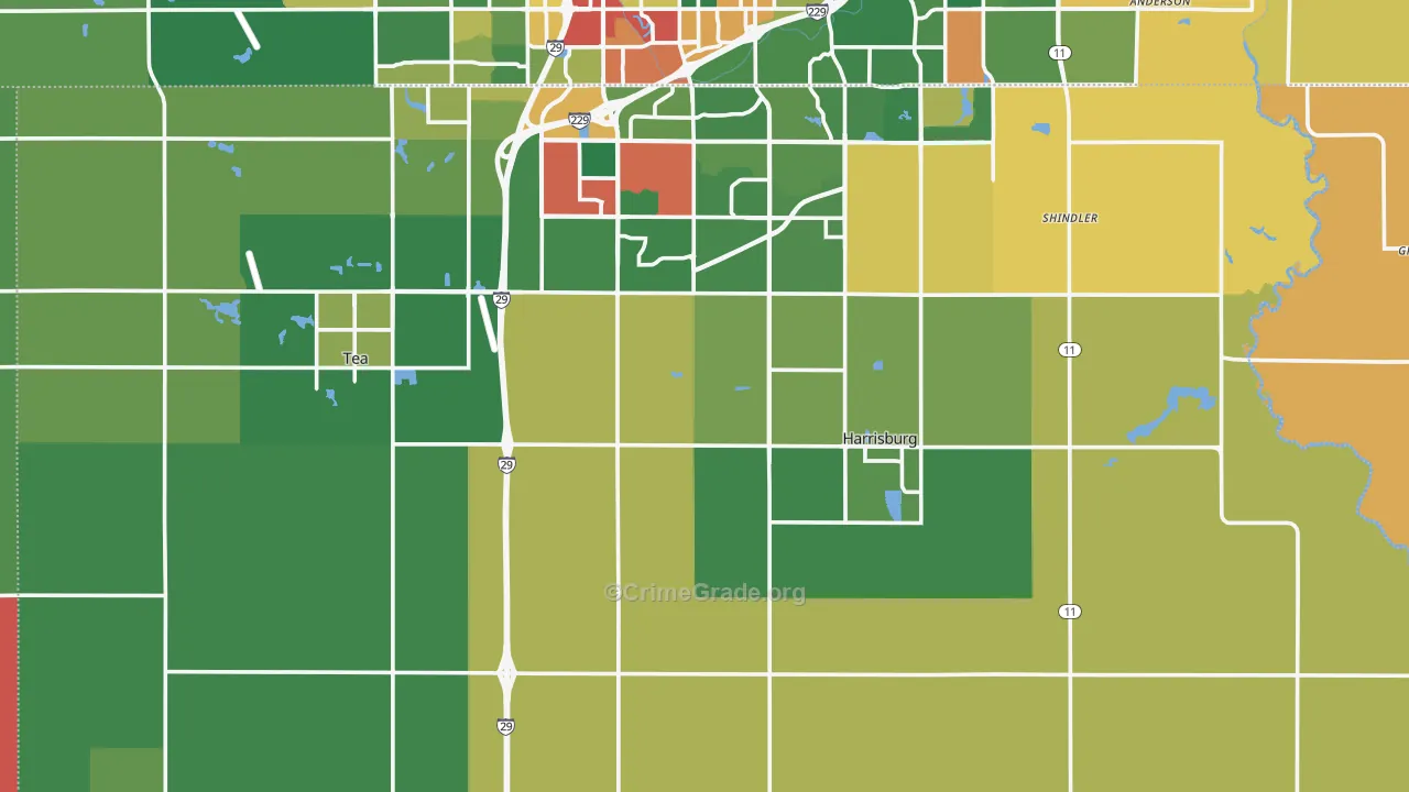 Lincoln County, SD Map of Assault Rates
