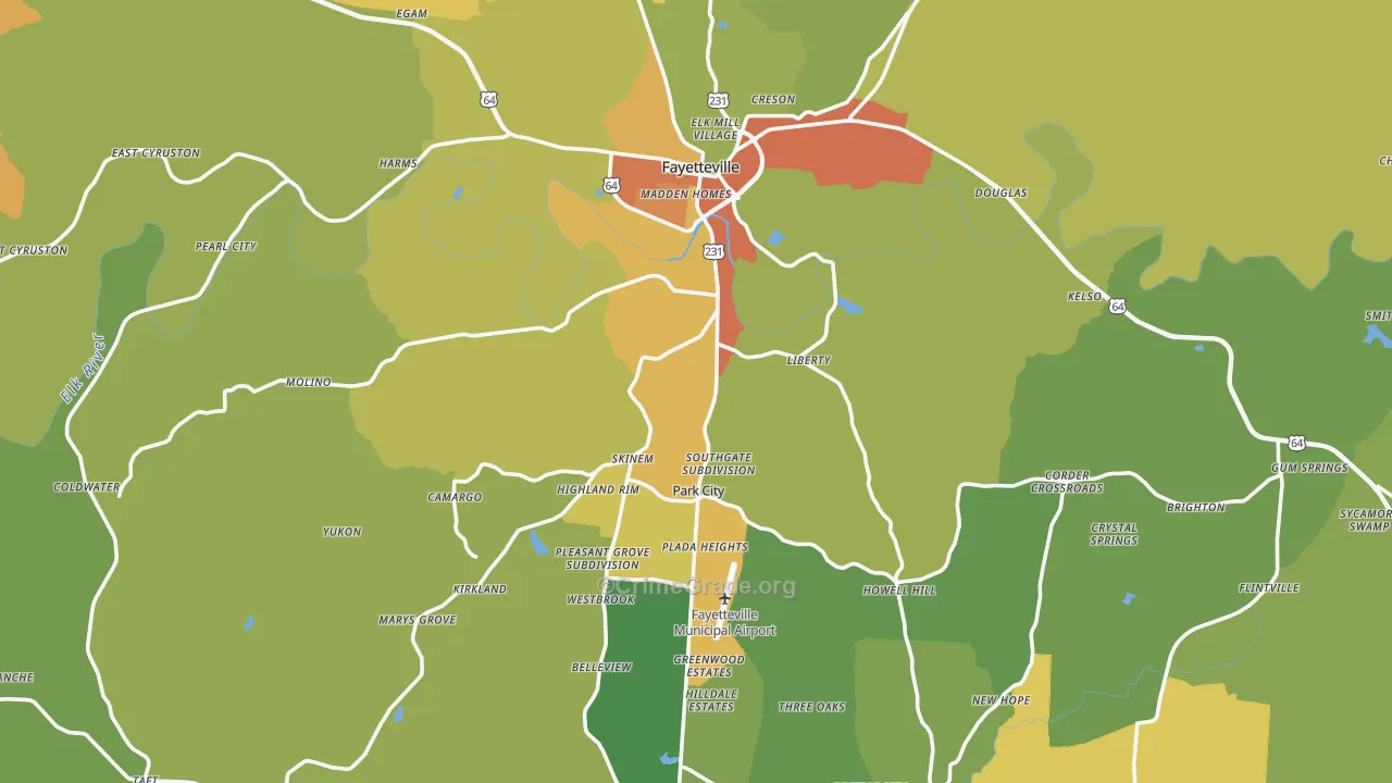 Lincoln County, TN Map of Assault Rates