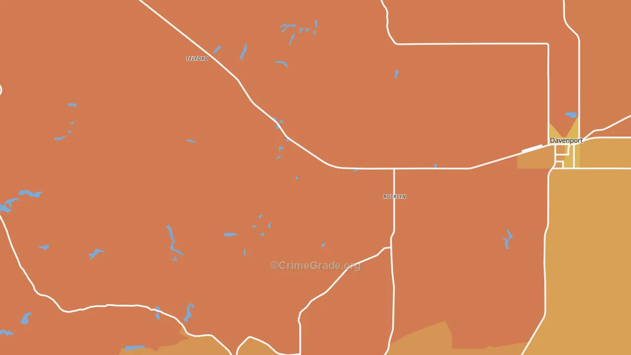 Lincoln County, WA Map of Assault Rates