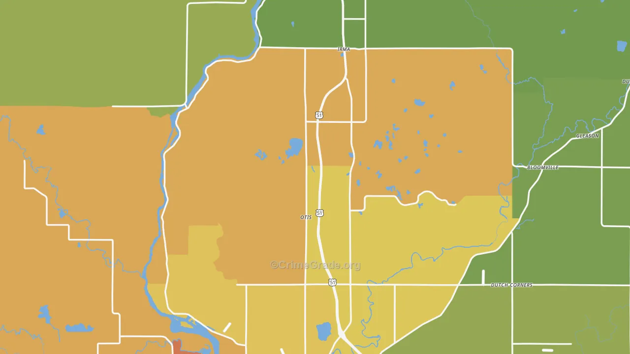 Lincoln County, WI Map of Assault Rates