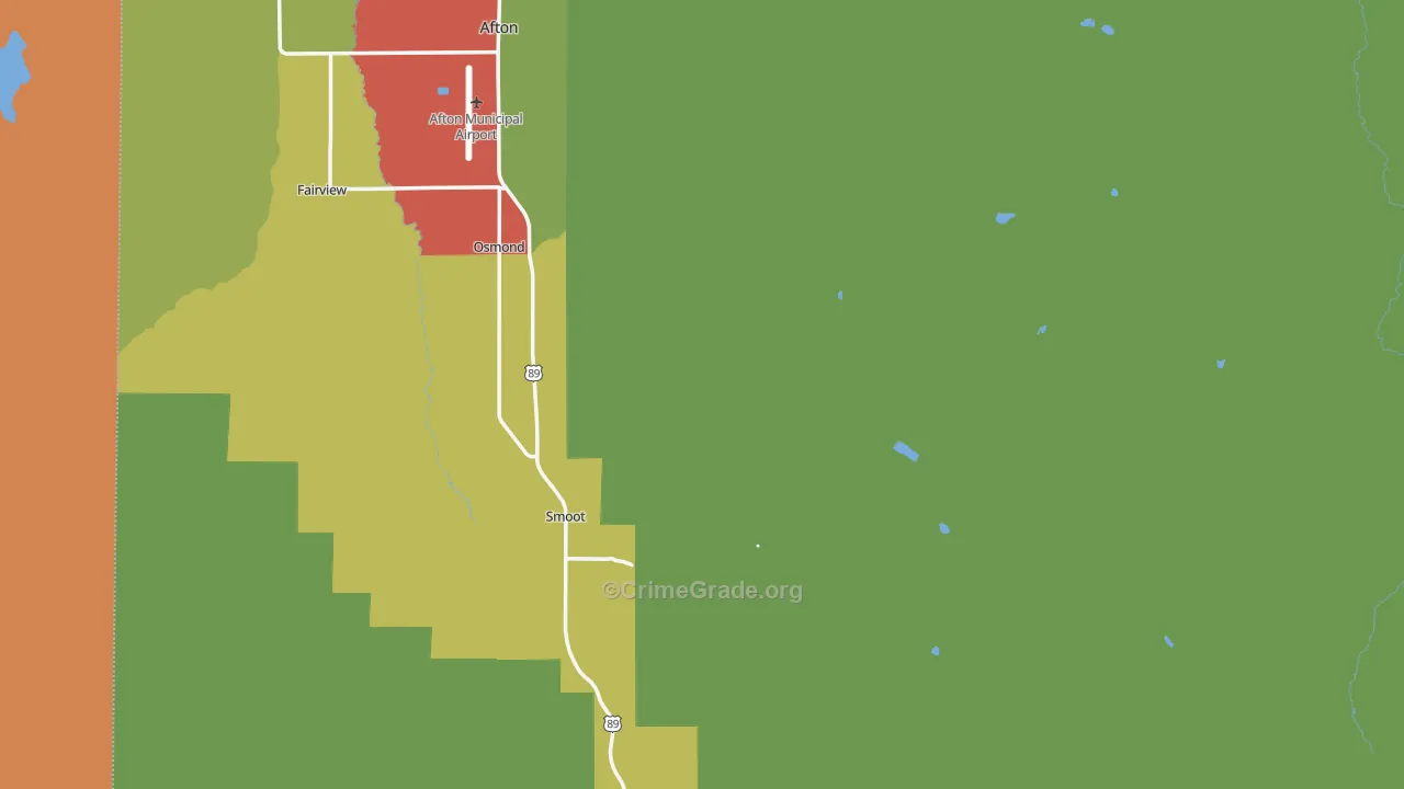 Lincoln County, WY Map of Assault Rates