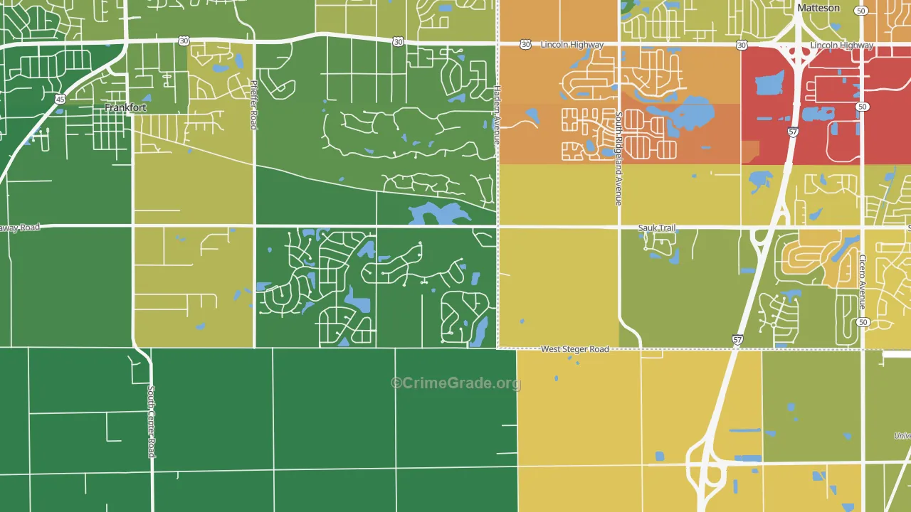 Lincoln Estates, IL Map of Assault Rates