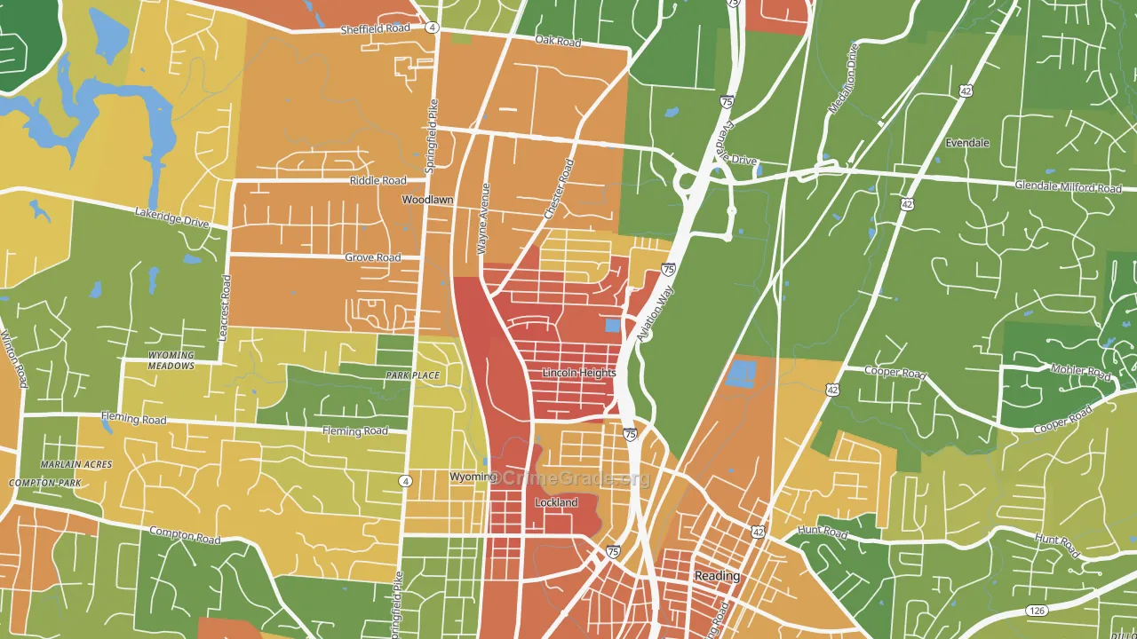 Lincoln Heights, OH Map of Assault Rates