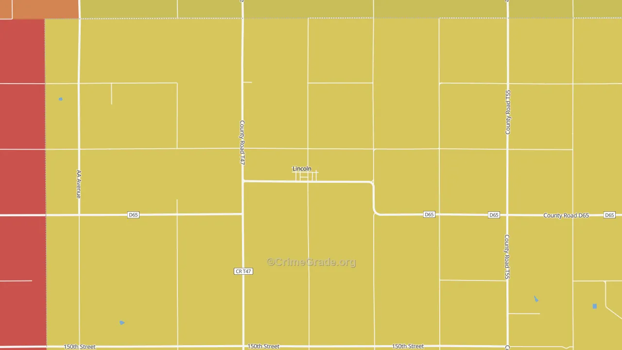 Lincoln, IA Map of Assault Rates
