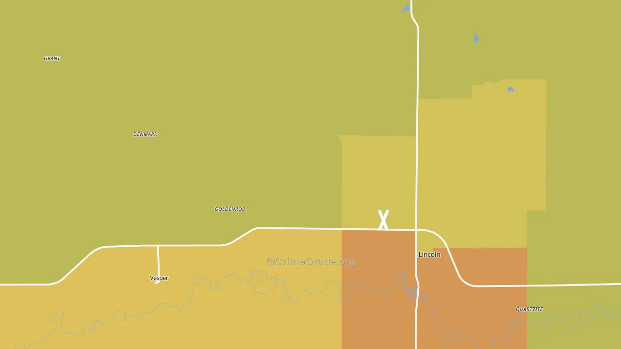 Lincoln, KS Map of Assault Rates