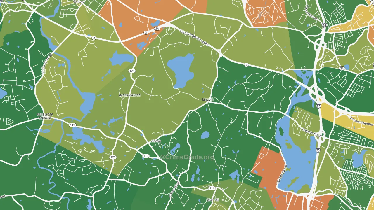 Lincoln, MA Map of Assault Rates