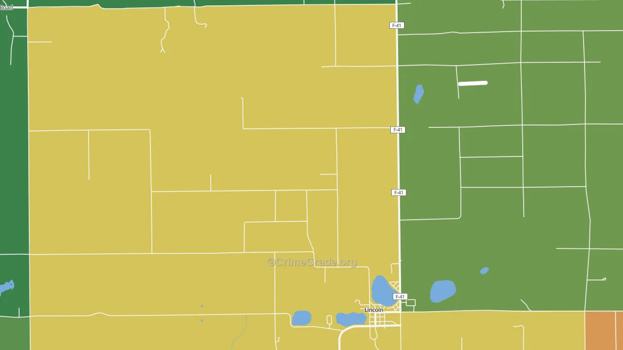 Lincoln, MI Map of Assault Rates