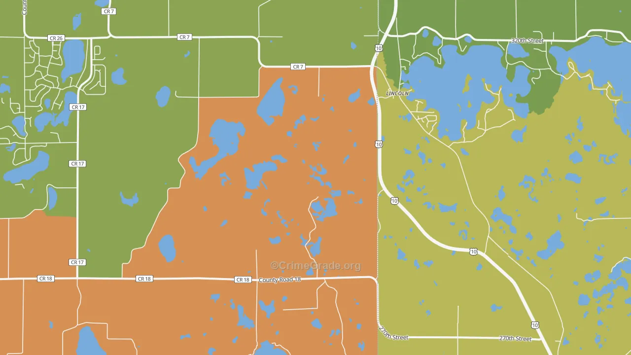 Lincoln, MN Map of Assault Rates