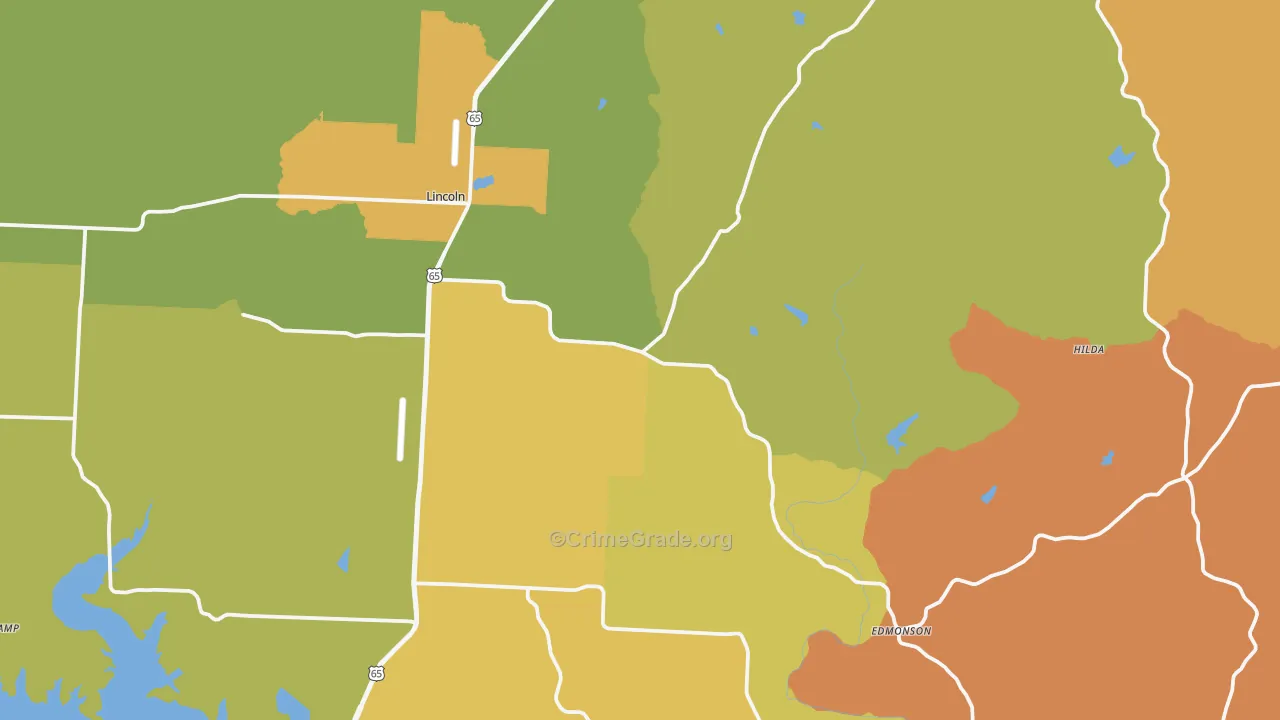 Lincoln, MO Map of Assault Rates