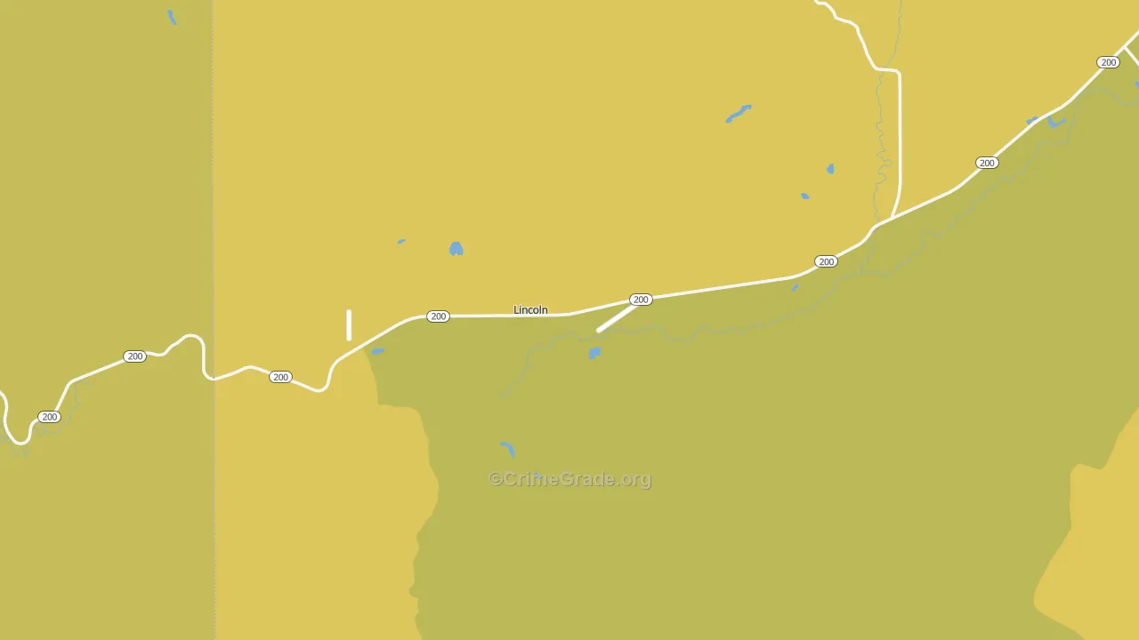 Lincoln, MT Map of Assault Rates