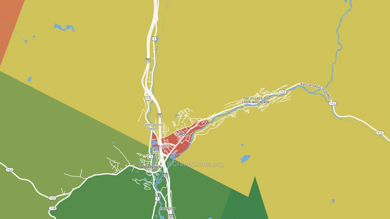 Lincoln, NH Map of Assault Rates