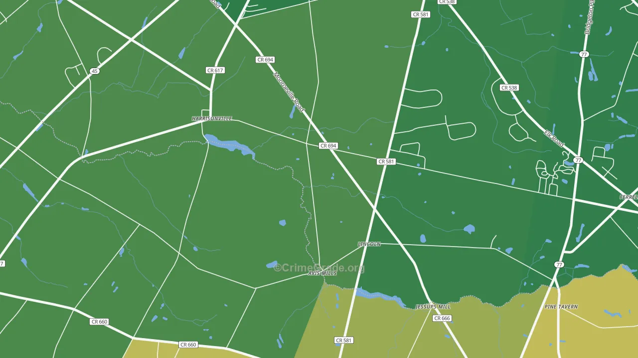 Lincoln, NJ Map of Assault Rates