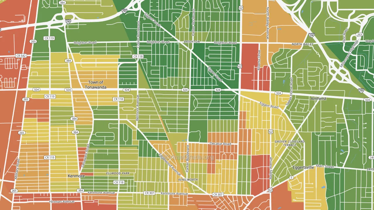 Lincoln Park-Buffalo, Tonawanda, NY Map of Assault Rates