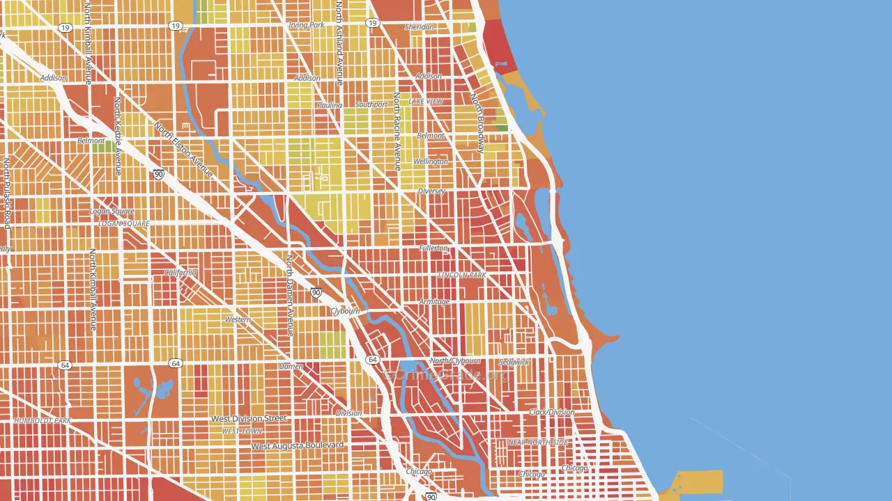 Lincoln Park, Chicago, IL Map of Assault Rates