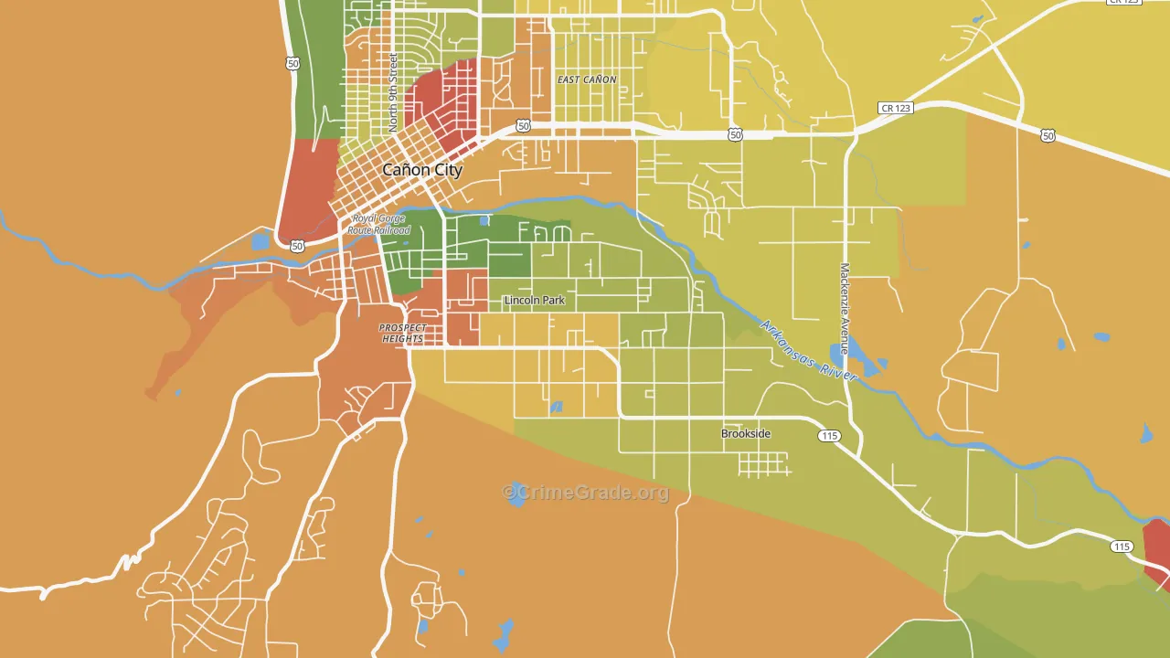 Lincoln Park, CO Map of Assault Rates