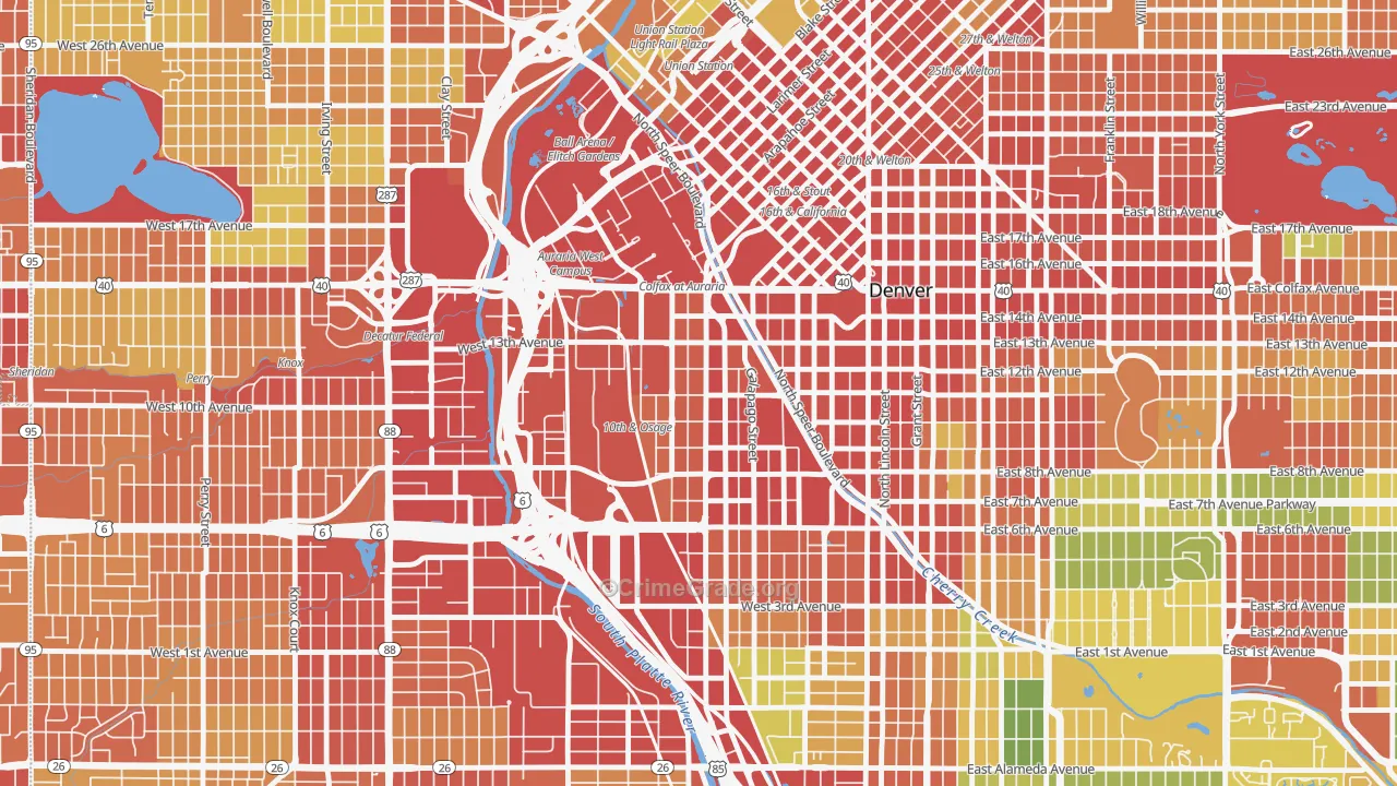 Lincoln Park, Denver, CO Map of Assault Rates