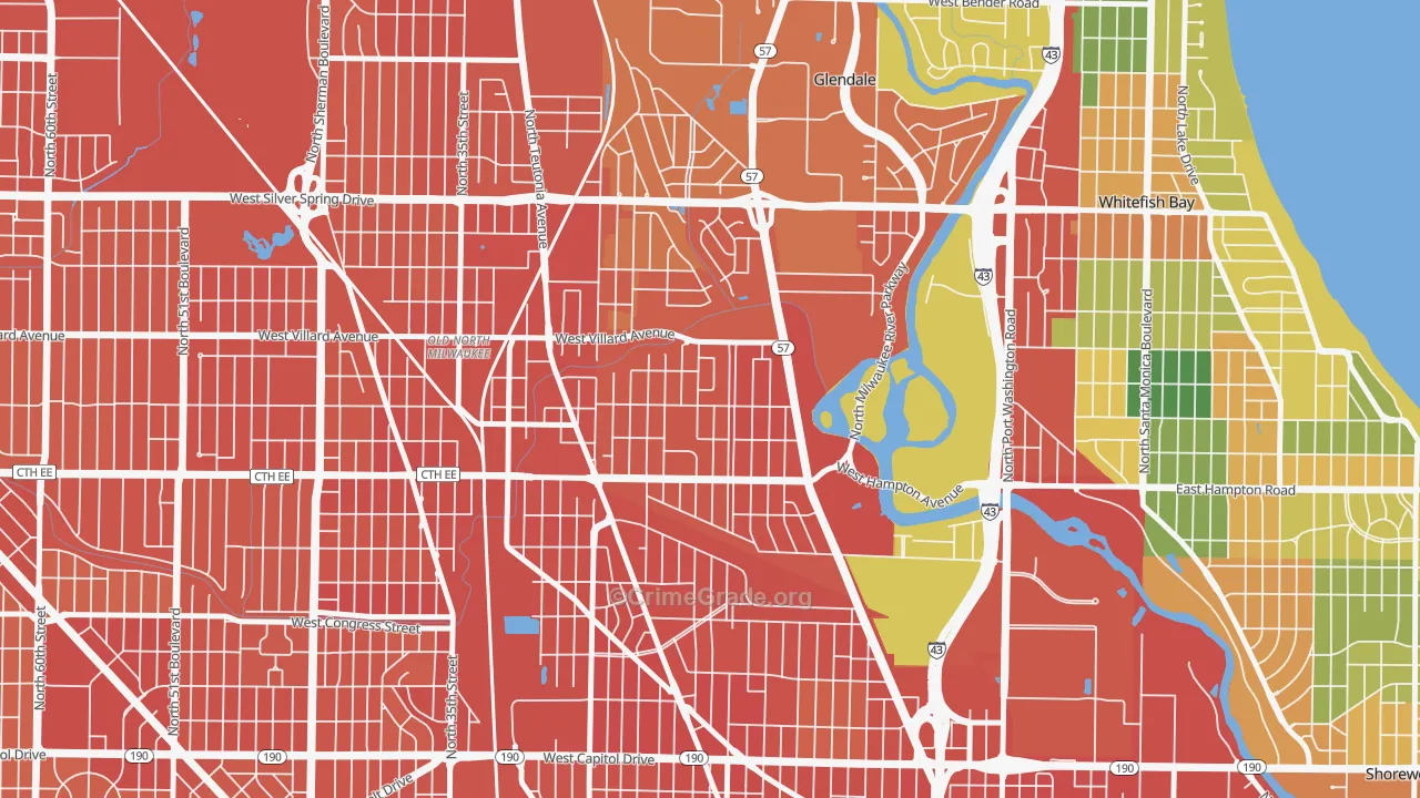 Lincoln Park, Milwaukee, WI Map of Assault Rates
