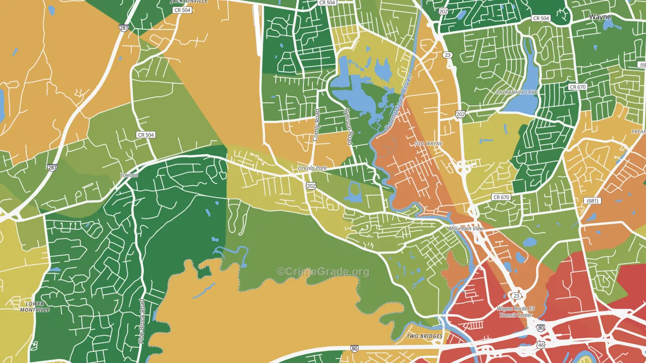 Lincoln Park, NJ Map of Assault Rates