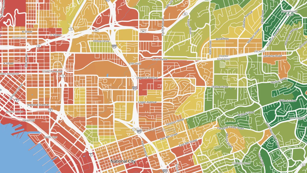 Lincoln Park, San Diego, CA Map of Assault Rates