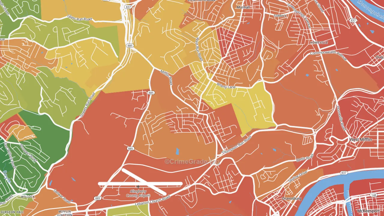 Lincoln Place, Pittsburgh, PA Map of Assault Rates