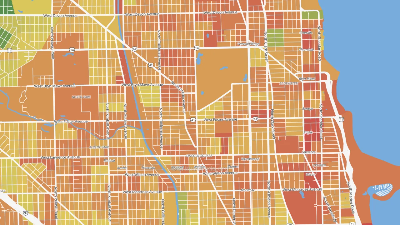 Lincoln Square, Chicago, IL Map of Assault Rates