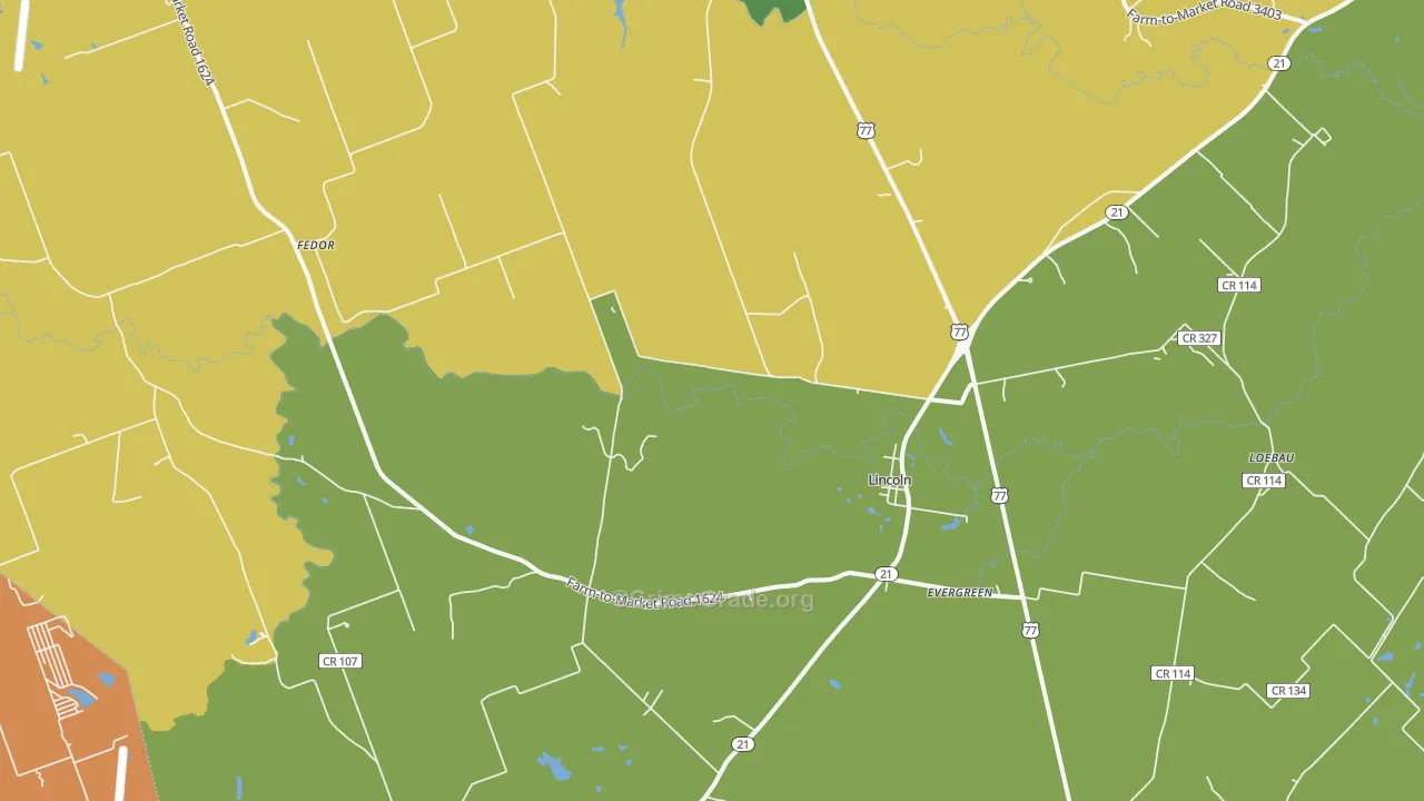 Lincoln, TX Map of Assault Rates