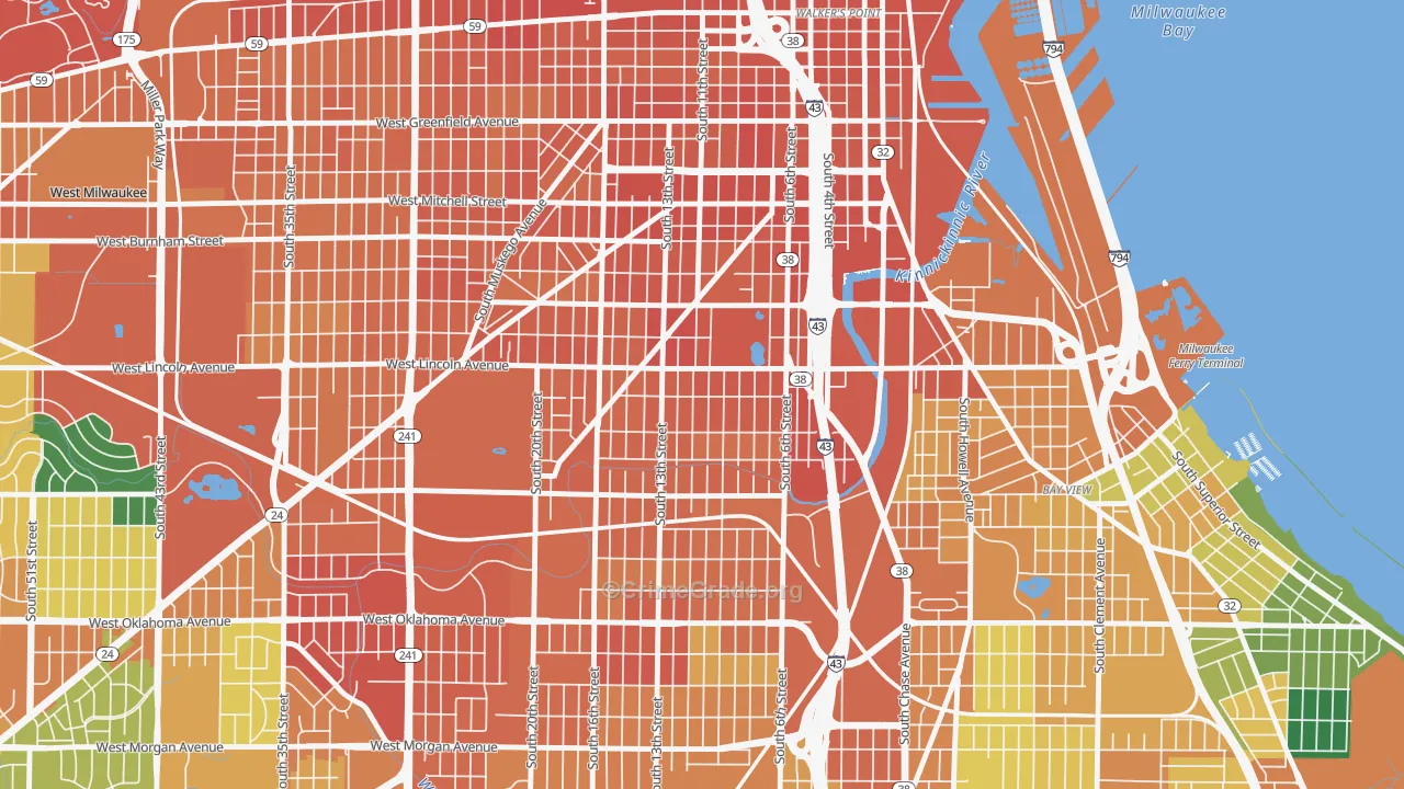 Lincoln Village, Milwaukee, WI Map of Assault Rates