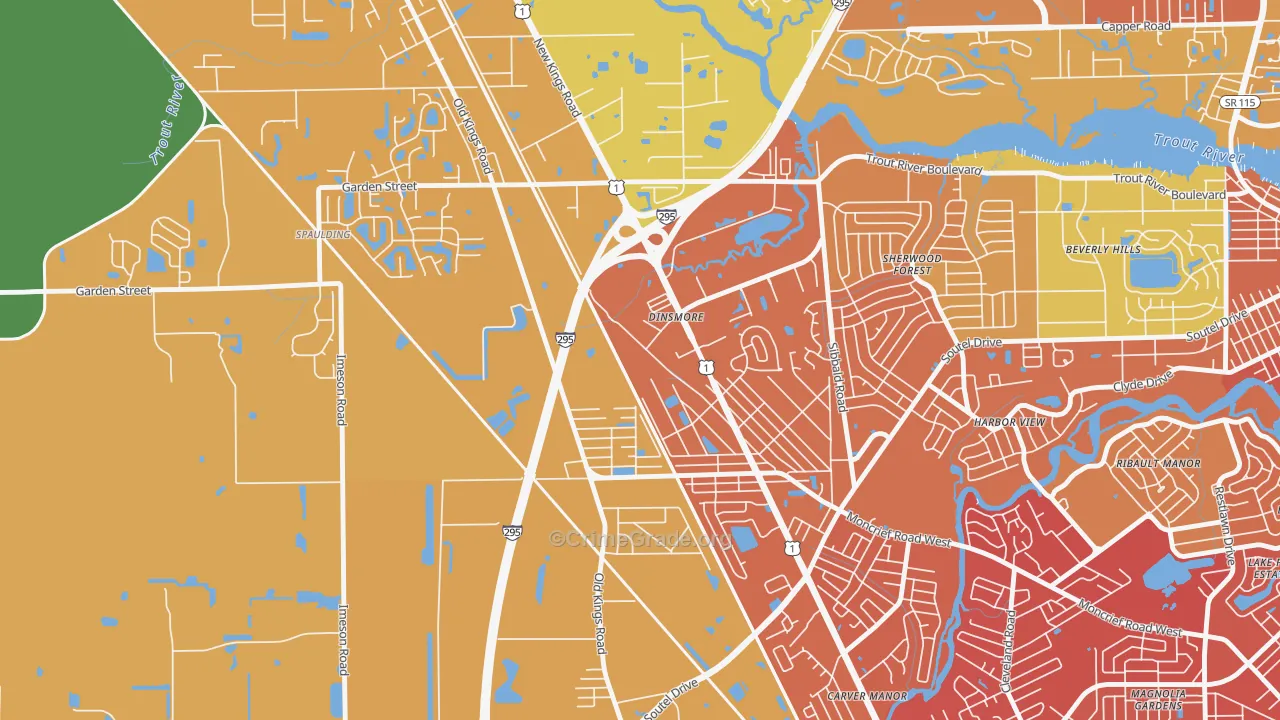 Lincoln Villas, Jacksonville, FL Map of Assault Rates