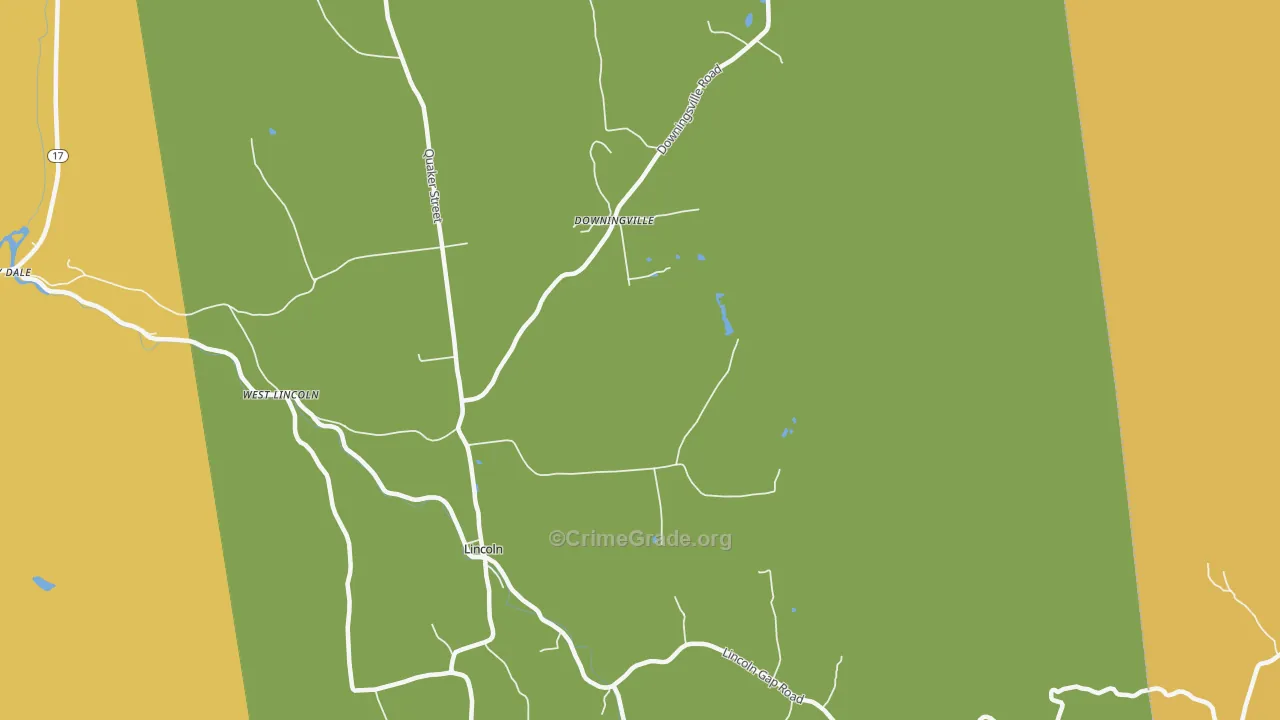Lincoln, VT Map of Assault Rates