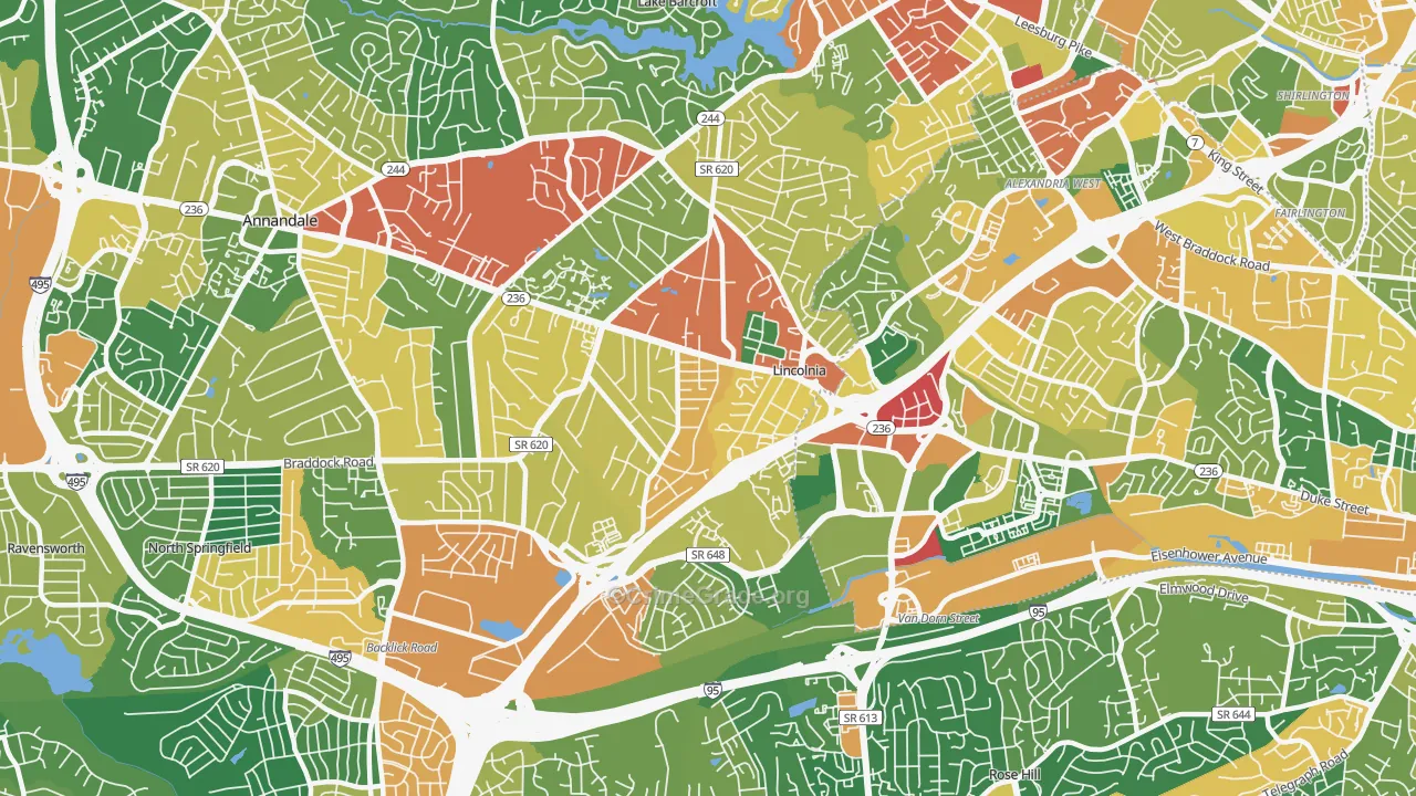 Lincolnia, VA Map of Assault Rates