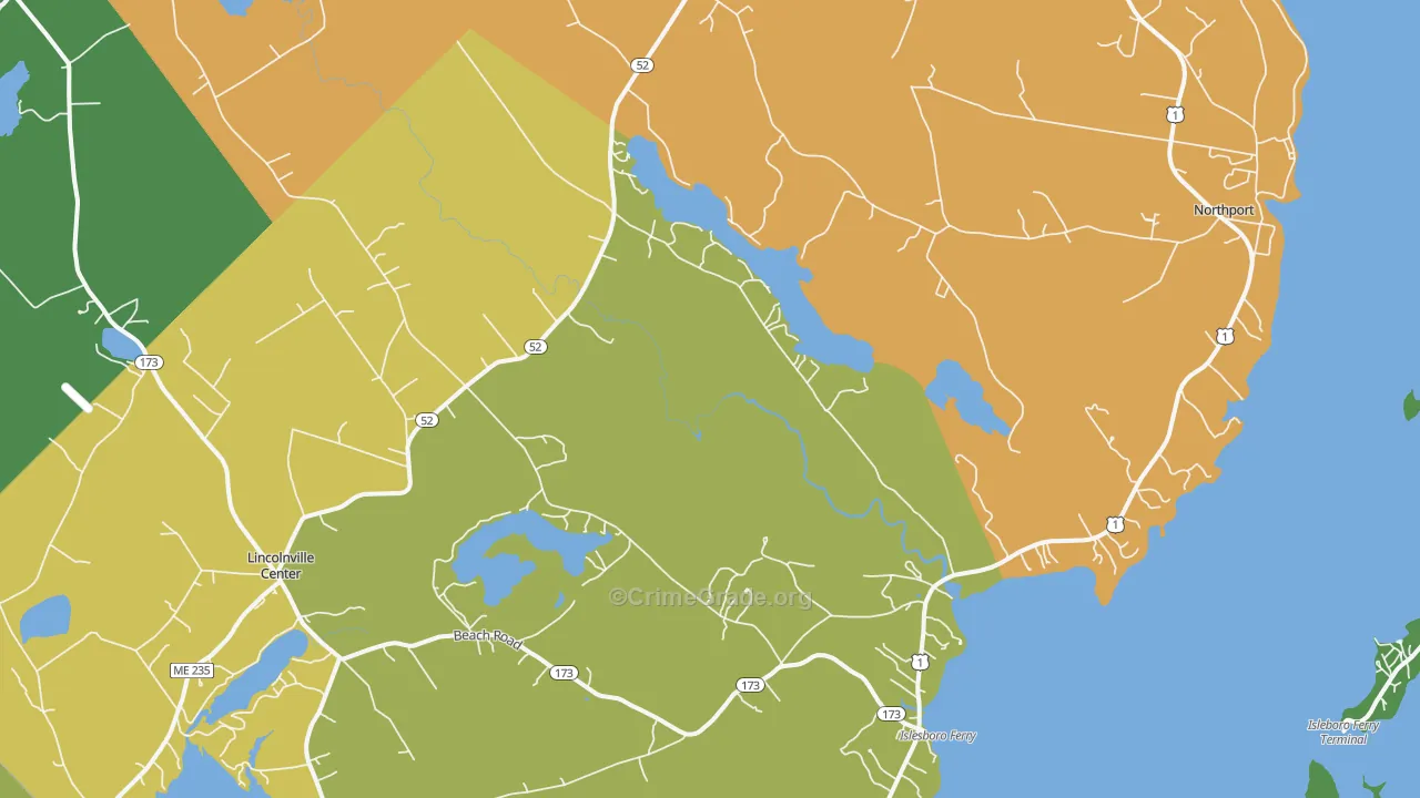 Lincolnville, ME Map of Assault Rates