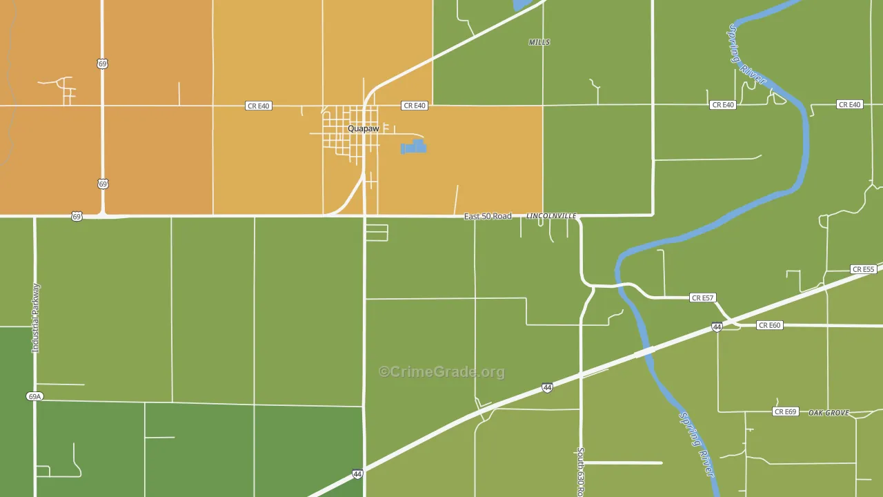 Lincolnville, OK Map of Assault Rates