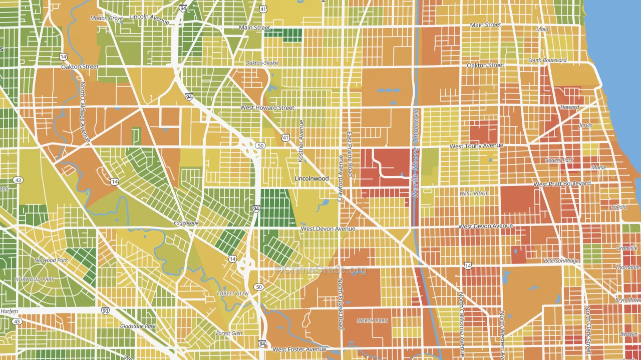 Lincolnwood, IL Map of Assault Rates