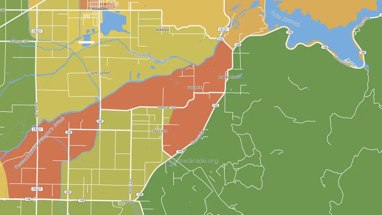 Lind Cove, CA Map of Assault Rates