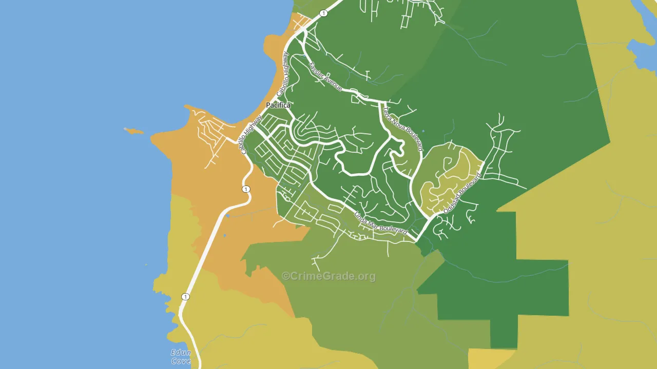 Linda Mar, Pacifica, CA Map of Assault Rates