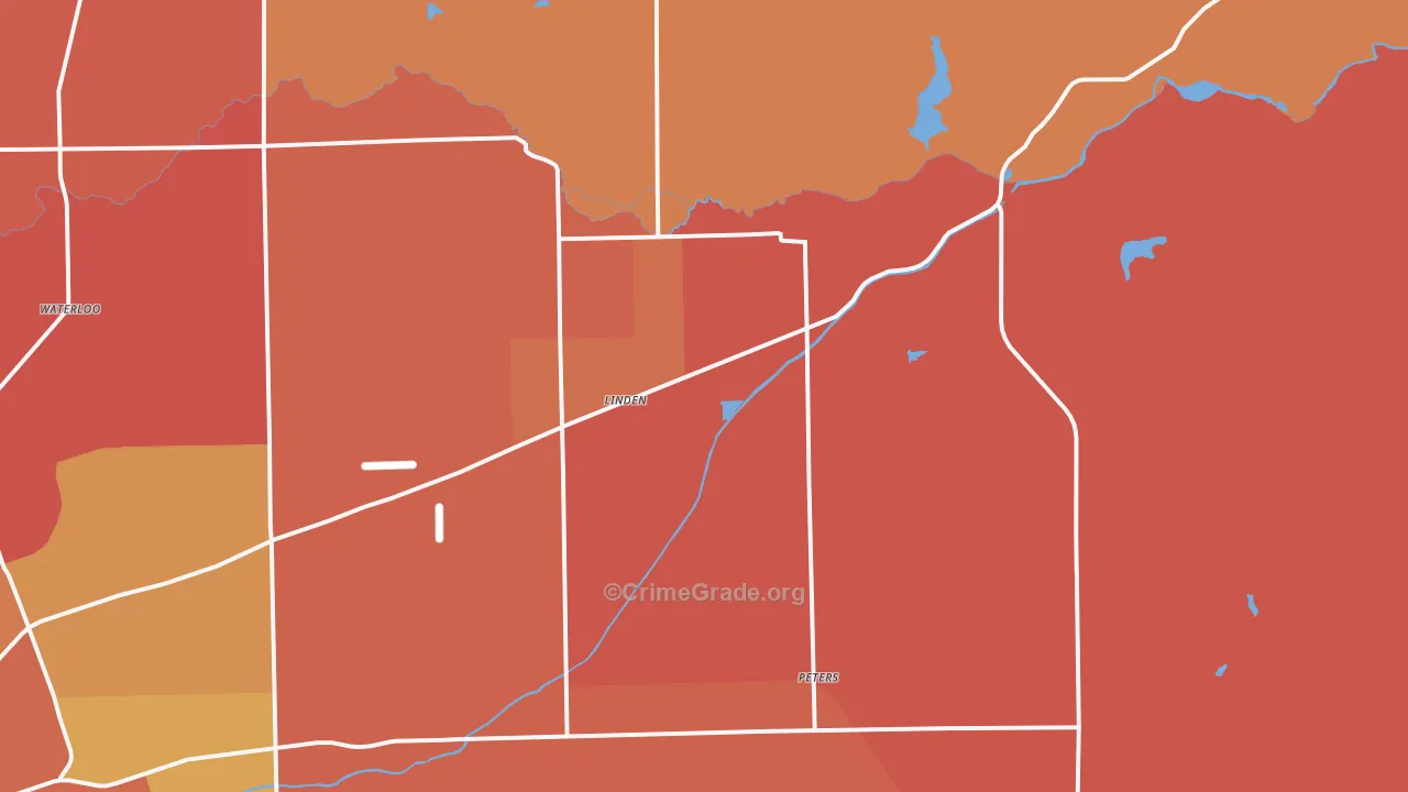 Linden, CA Map of Assault Rates
