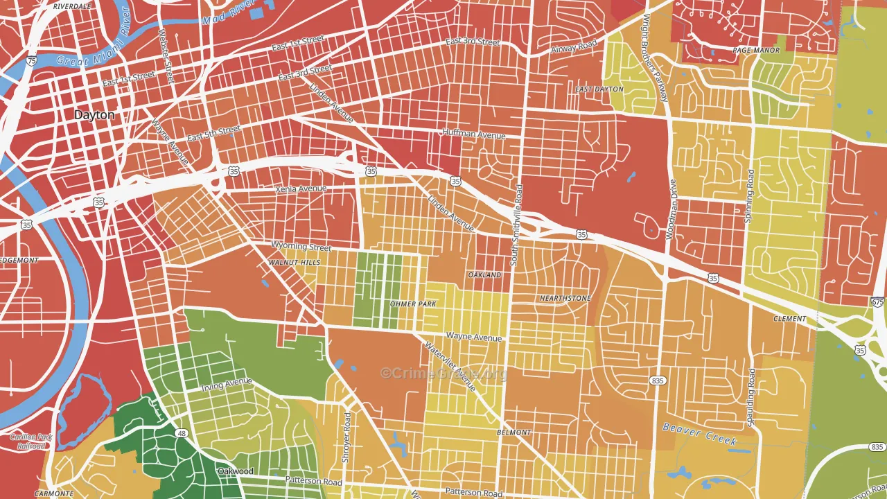 Linden Heights, Dayton, OH Map of Assault Rates