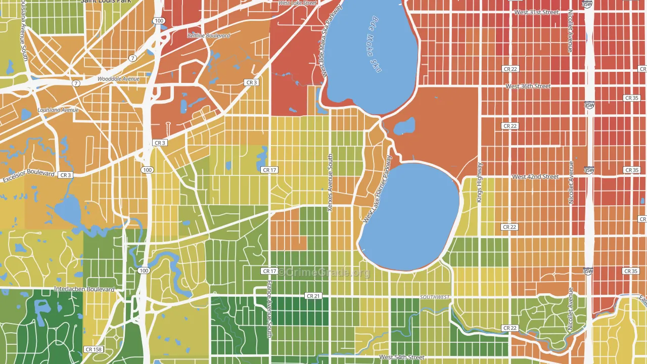 Linden Hills, Minneapolis, MN Map of Assault Rates