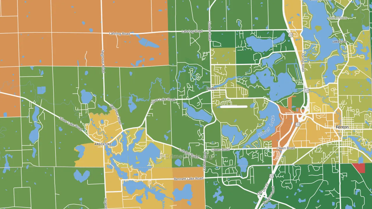 Linden, MI Map of Assault Rates