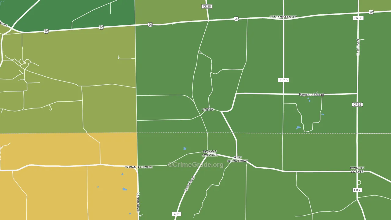 Linden, NY Map of Assault Rates