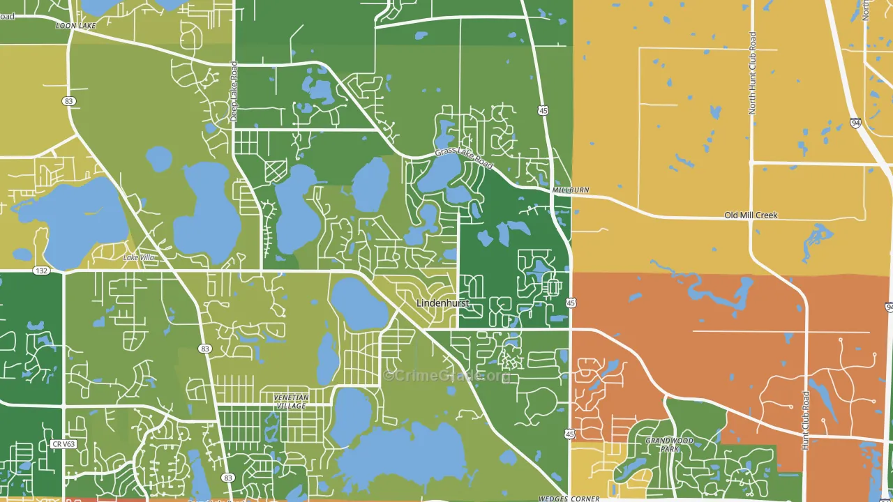 Lindenhurst, IL Map of Assault Rates