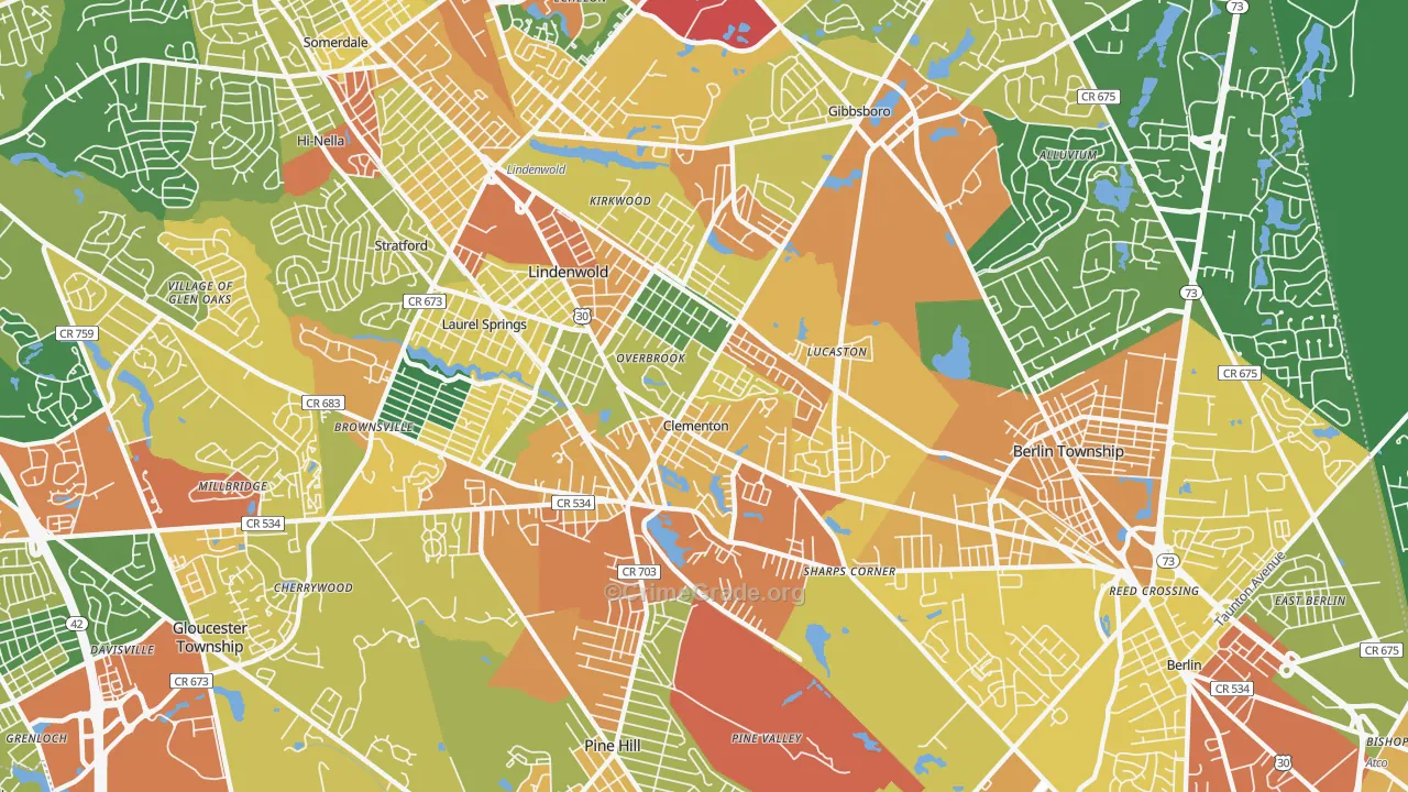 Lindenwold, NJ Map of Assault Rates