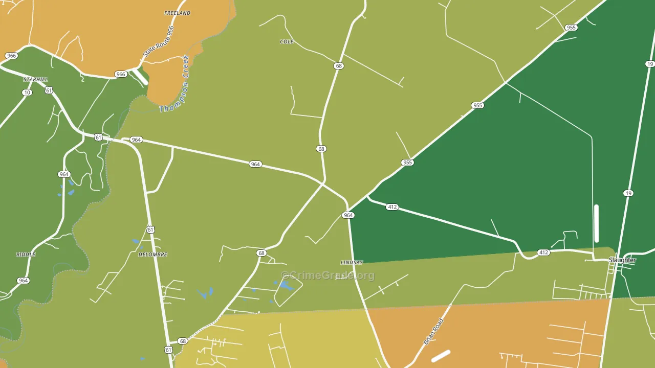 Lindsay, LA Map of Assault Rates