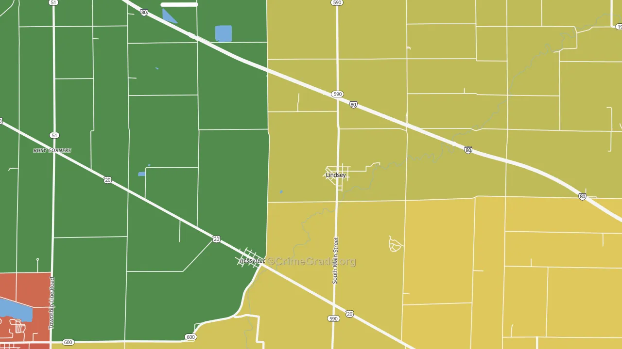 Lindsey, OH Map of Assault Rates