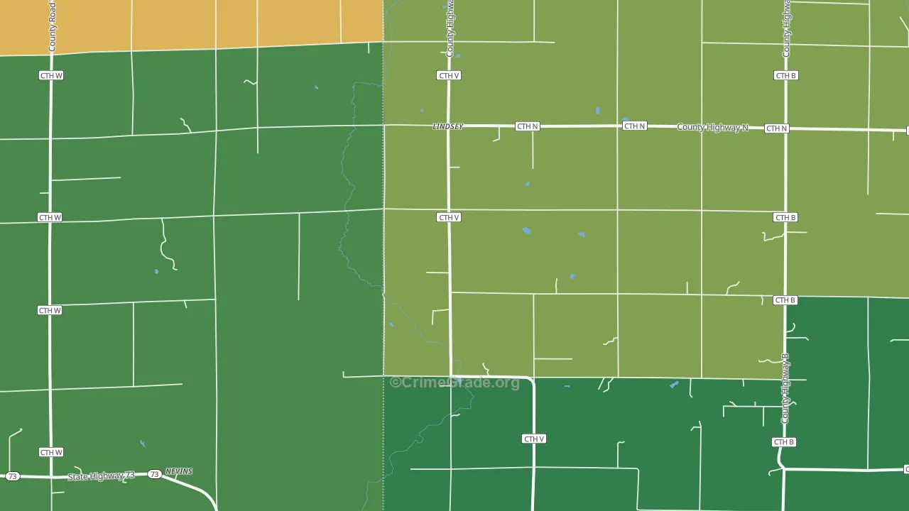 Lindsey, WI Map of Assault Rates