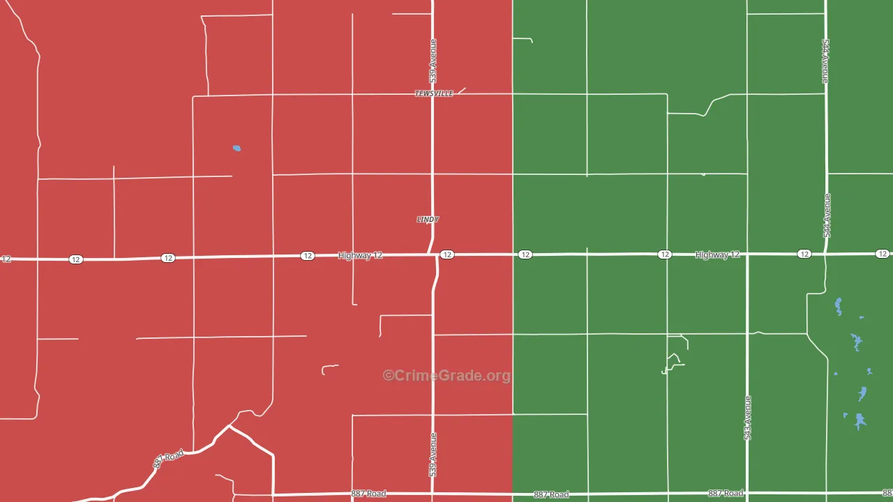 Lindy, NE Map of Assault Rates