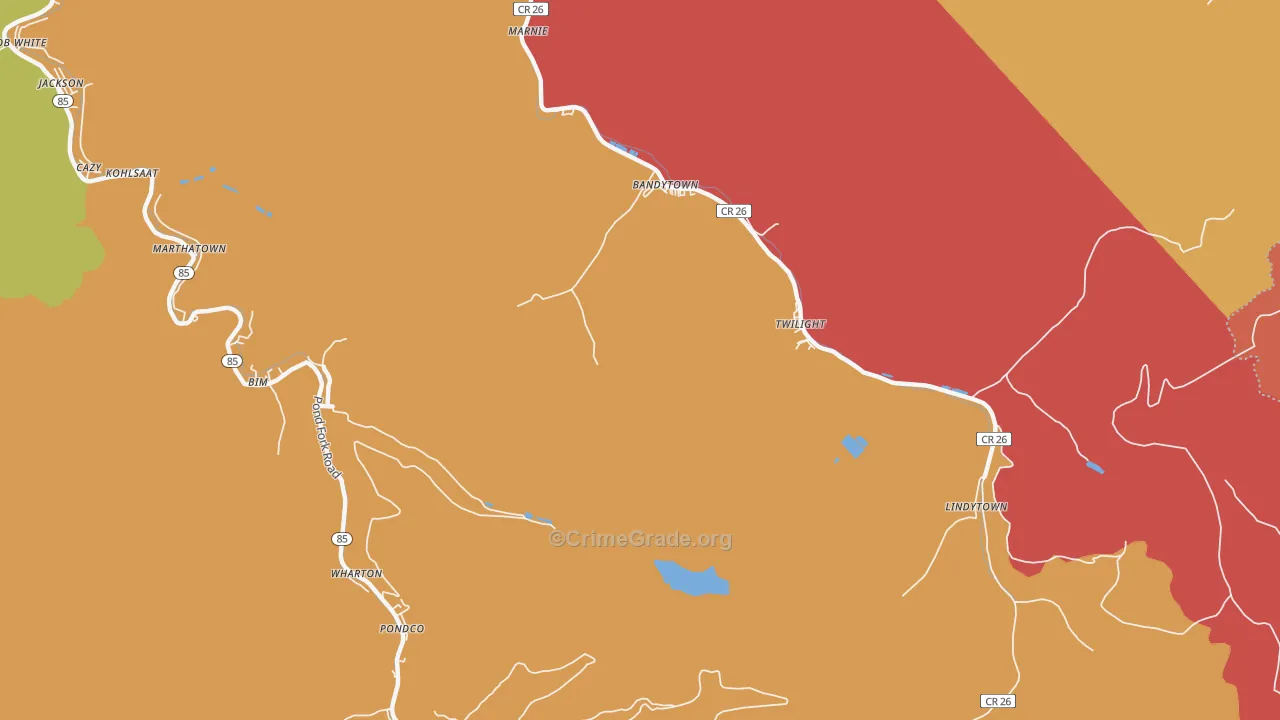 Lindytown, WV Map of Assault Rates