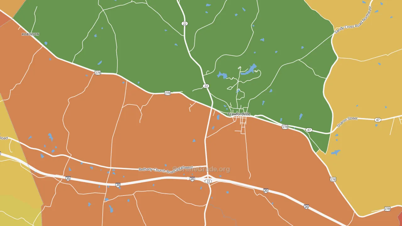 Linesville, GA Map of Assault Rates