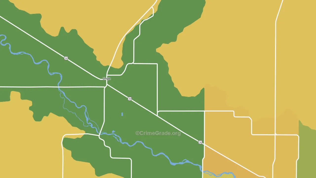 Lingle, WY Map of Assault Rates